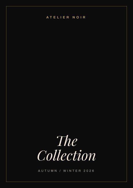 Atelier Noir report cover, Fashion template