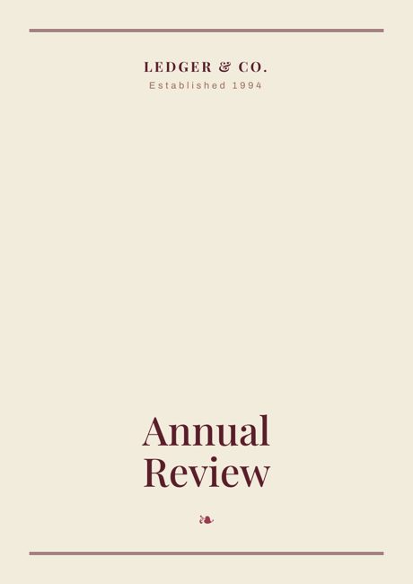 Ledger Co. report cover, Legal template